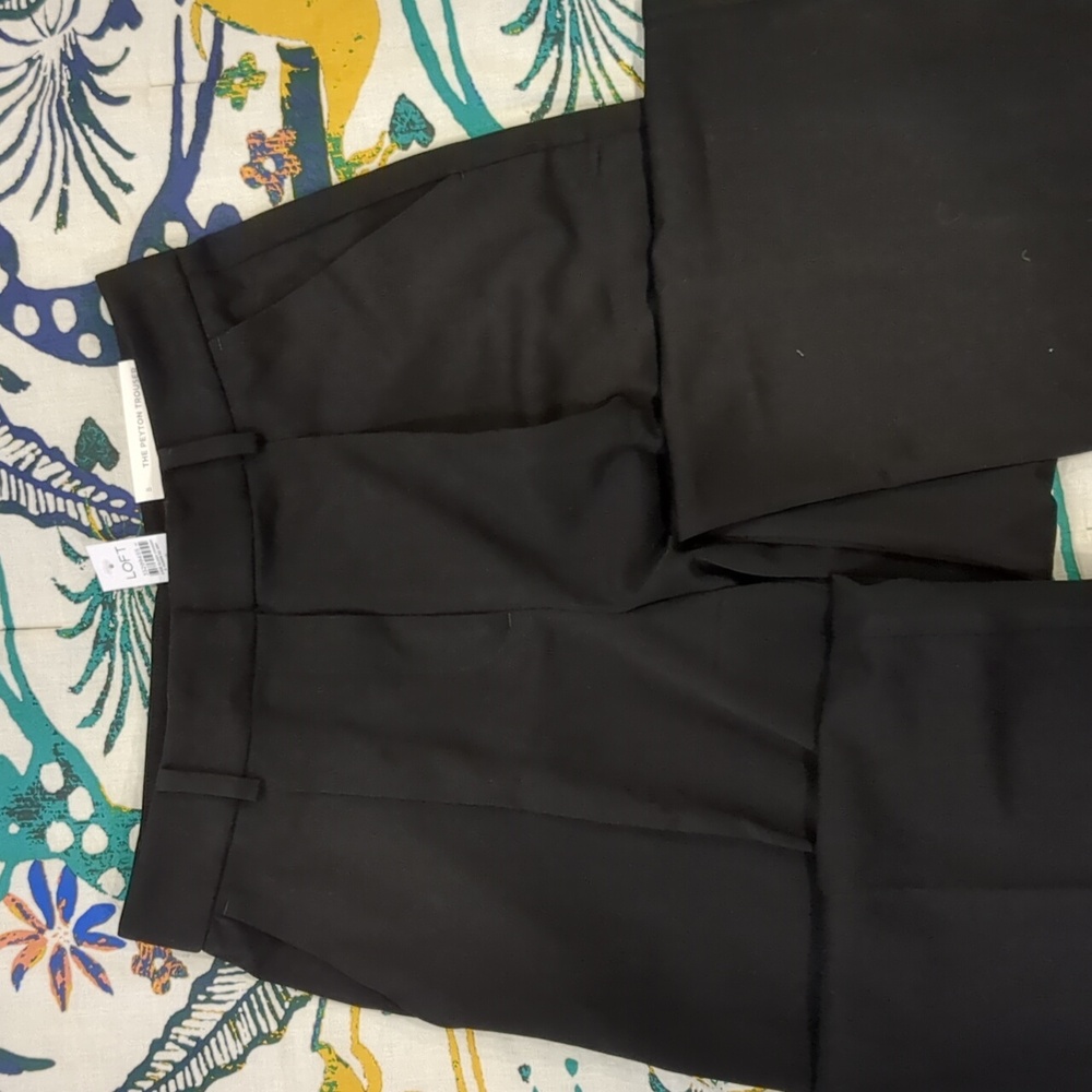 Black Peyton trousers in bi-stretch LOFT NWT size 8